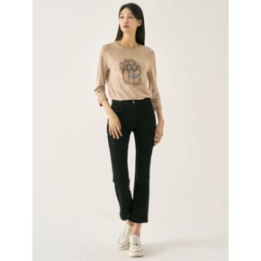 밑단 언발 부츠컷 데님 팬츠 LCDPN822_BK