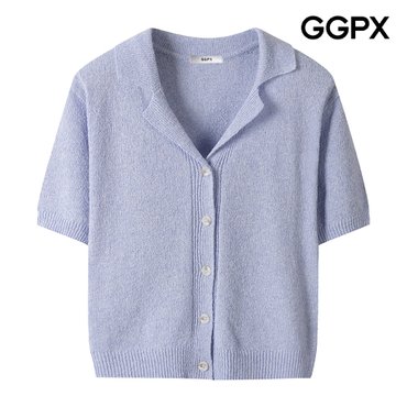 GGPX 린넨 더블 카라 부클 버튼 니트 가디건 (GP7KG016F)