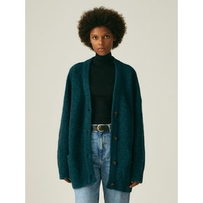 MOHAIR WOOL LONG CARDIGAN_BLUE GREEN