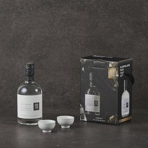 느린마을소주21 도자잔세트 375ml (21%) + 도자잔 2개 전통주 선물포장 술선물세트