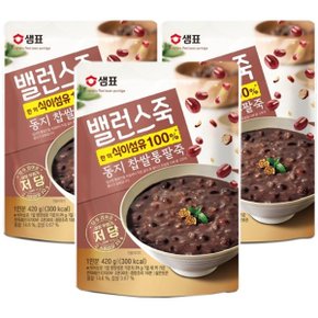 샘표 밸런스죽 동지 통팥죽 420g x 3개