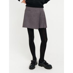 로얄 울 랩 플리츠 스커트_차콜 / ROYAL WOOL RAP PLEATS SKIRT_CHARCOAL