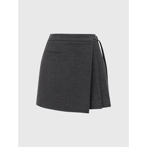 로얄 울 랩 플리츠 스커트_차콜 / ROYAL WOOL RAP PLEATS SKIRT_CHARCOAL