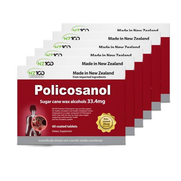 뉴질랜드 NZ100 Policosanol 폴리코사놀 33.4mg 60정 6개