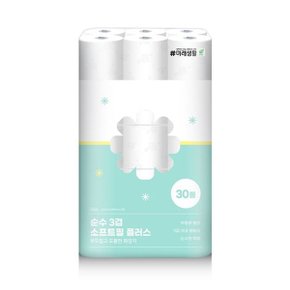 순수3겹 소프트필플러스 화장지 25m x 30롤 x 1팩