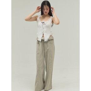 Corset Hemline Lace Panel Tank_White