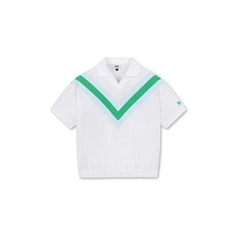 왁 골프 (WWTCM24301LBX)여성 Color Block Rib Ice Cotton Pique SS Polo