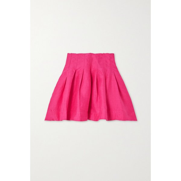 에이지 세일라 프레이 플리츠 리넨 혼방 미니 스커트 핑크 1647597314924238