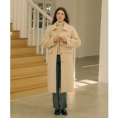 Mohair wool blending maxi coat_Butter