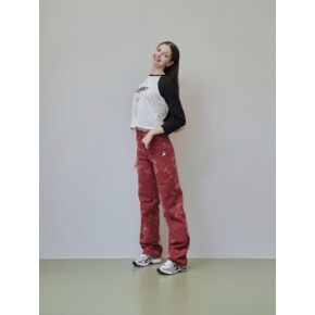 COLOR WASHED PANTS [RED]