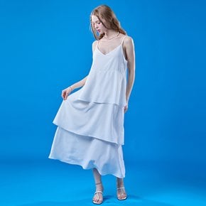 쿨링 냉장고 캉캉 쉬폰 맥시 롱 나시원피스 [WHITE]