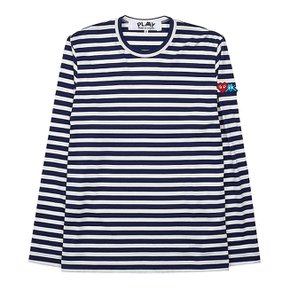 P1T332 BLUE WHITE STRIPES 남성 인베이터 롱 슬리브 스트라이프