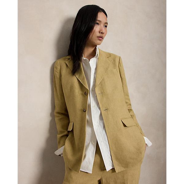 여성 싱글 브레스트 델라베 리넨 블레이저(WMPOOTWN5V20369260)