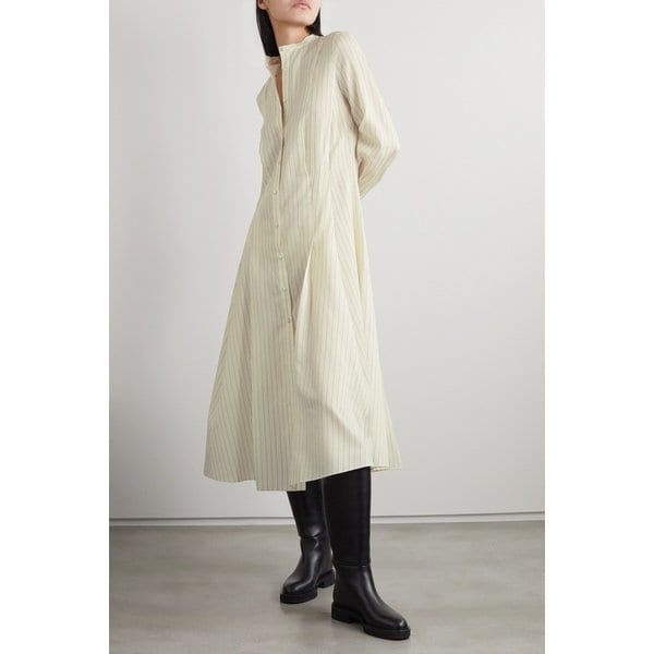 케이트 웨일론 오버사이즈 플리츠 스트라이프 셔츠 드레스 1647597289308028