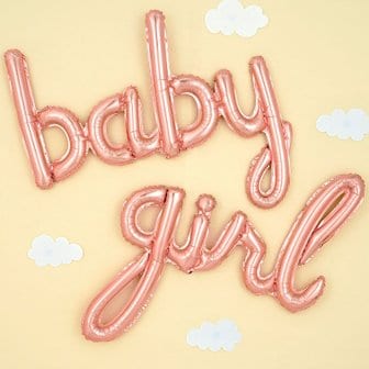 파티팡 [원팩] 이니셜은박풍선 baby girl [로즈골드]