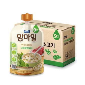 맘마밀 이유식 시금치와연근소고기 100g 10팩  9개월 _P306942250