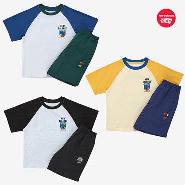 뉴발란스키즈 KIDS RIDER_일러스트 포인트 반팔 셋업 (NK9YF2604U)