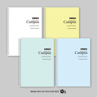 빨강팬시 [꿈드림22] 캠퍼스노트 campus A4 무선연습장 무지연습장 줄없는노트 70매 4color 4.0