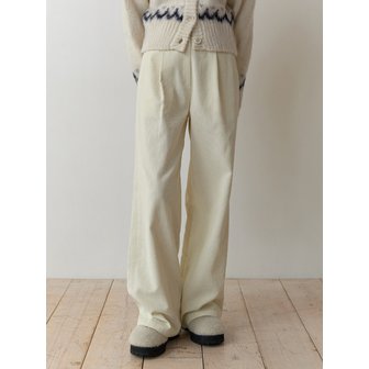 리엘 Corduroy pintuck pants (cream)