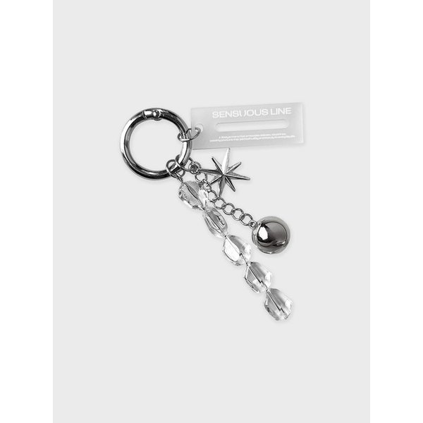 실버 글라스 드롭 키링 Silver Glass Drop Keyring