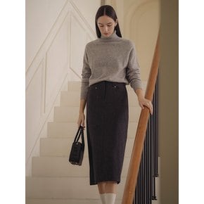 H-line pocket long skirt_Charcoal