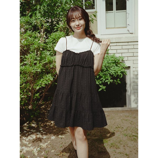 [리퍼브]COTTON SLEEVELESS ONEPIECE_BLACK