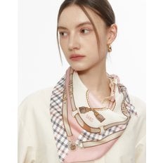 [24SS] [D-SCARF] 네이비 프린트 실크 100 삼각 스카프 DLSC4B113P2