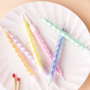 물결무늬 초 6p 파티 꾸미기 생일 예쁜 케이크 양초