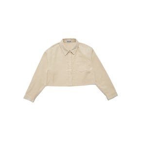 코듀로이 루즈 크롭 셔츠 [BEIGE]