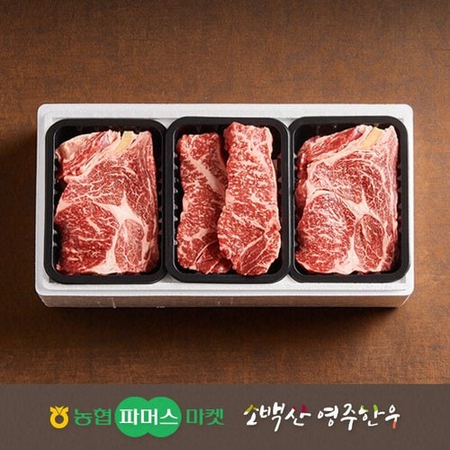 [냉장][농협영주한우]정성드림 실속 구이세트8호 (등심x2/채끝) / 1.5kg