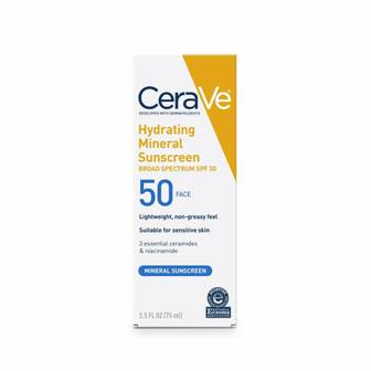  세라비 하이드레이팅 미네랄 페이스 선크림 SPF50 CeraVe Sunscreen 2.5oz(75ml)