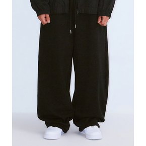 헤비 벌룬 핀턱 와이드 팬츠 블랙