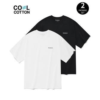 커버낫 쿨 코튼 2-PACK 티셔츠 블랙+화이트 CO2402STE1BK