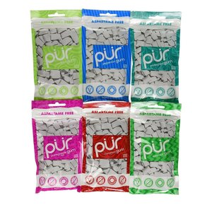 [해외직구]PUR Xylitol Chewing Gum 퍼껌 자일리톨 츄잉껌 6가지맛 55입 6팩