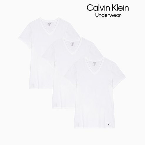 Calvin Klein Underwear 남성 코튼 클래식 브이넥 3PK NB4052-100