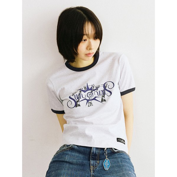 잭팟 링거 티셔츠 [멜란지그레이]