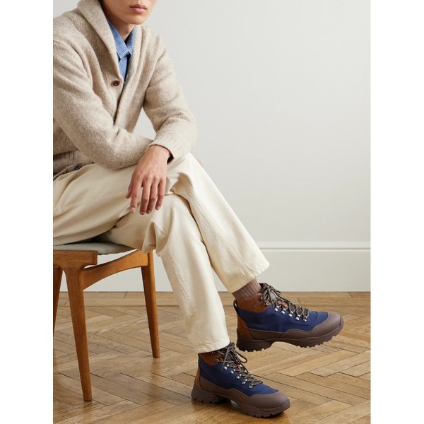 브루넬로쿠치넬리 러버 스웨이드 트림 립스톱 레이스업 부츠 46376663162999952