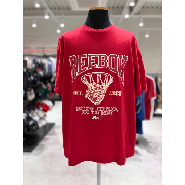 [여주점] RETS5ER64R2  BASKETBALL 바시티로고 그래픽 티셔츠 남녀공용반팔티