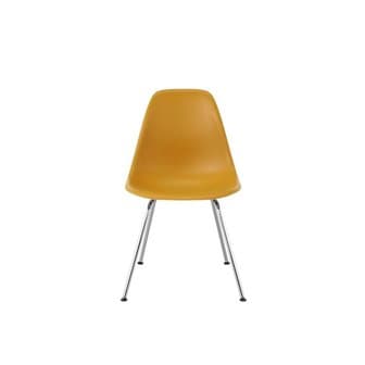 허먼밀러 [허먼밀러 공식딜러] Eames Molded Plastic Side Chair, 4-Leg (Deep Yellow/Chrome)