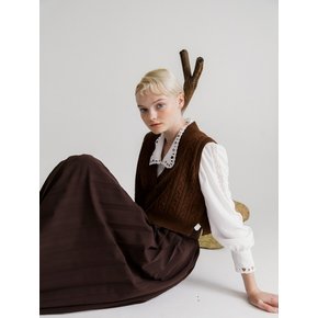 Cropped Cashmere Wool Vest_Dark Brown