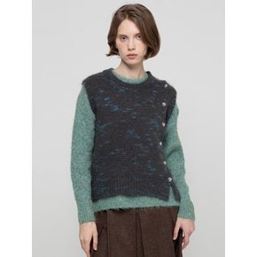 Wool boucle vest _ Blue