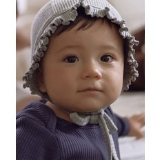 babe frill bonnet - melange grey