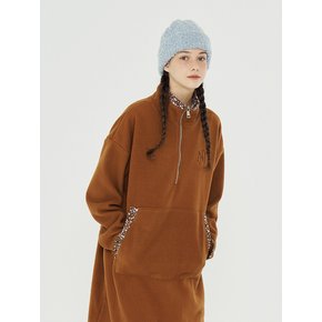 MET fleece half zip-up dress brown