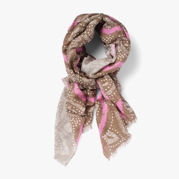 샌프란시스코마켓 GIERRE MILANO 지에레 밀라노 MONO FLOWER PATTERN SCARF BROWN GRE1M80000A50