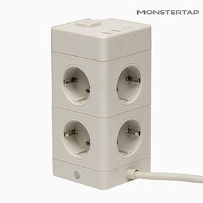 몬스터 타워탭 12구 4000W 고용량 멀티탭 과부하차단 C타입 고속충전 콘센트 2m