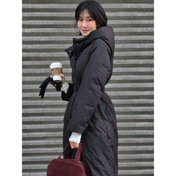 [패시현 PICK] 6308 슬림 롱 다운점퍼 (블랙)