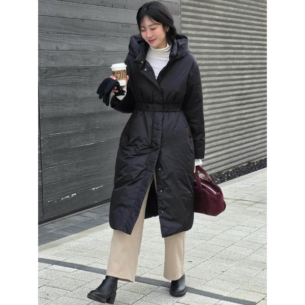 [패시현 PICK] 6308 슬림 롱 다운점퍼 (블랙)