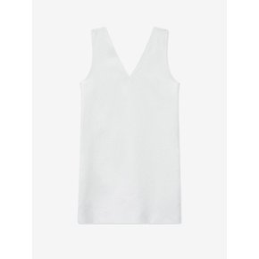 LINEN SLEEVELESS DRESS_WHITE