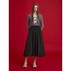 VOLUME MIDI SKIRT - BLACK