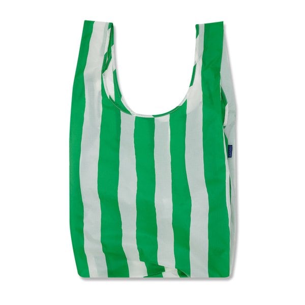 [바쿠백] 대형 빅사이즈 에코백 장바구니 Green Painted Stripe